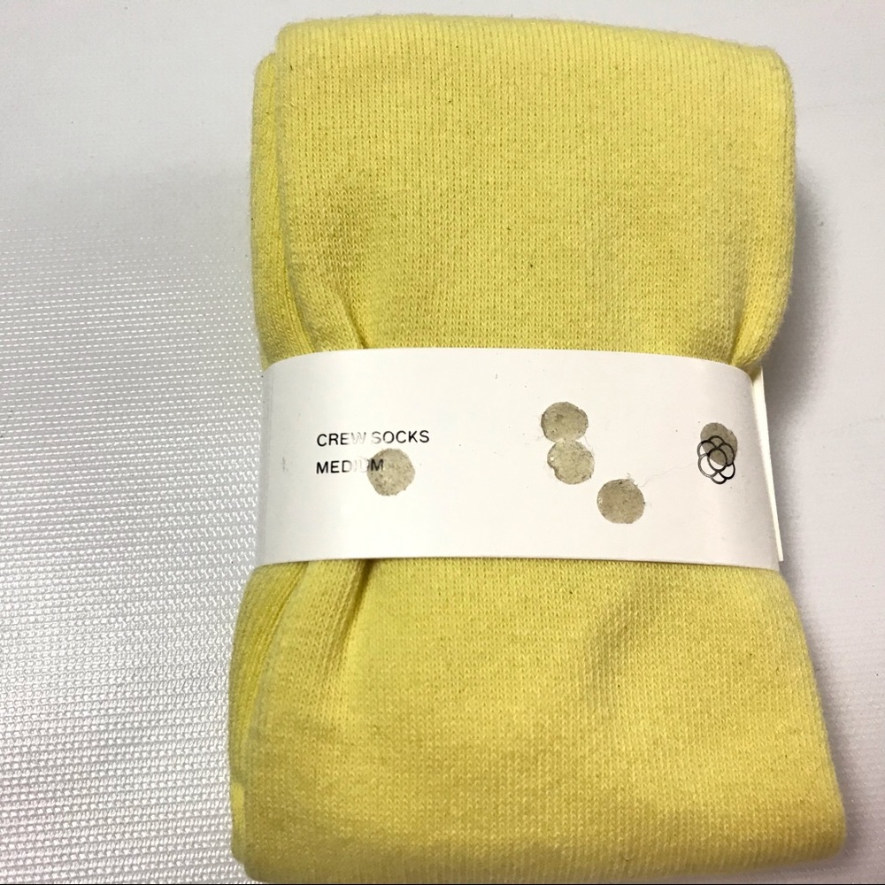 New Atoms Men Women Crew Socks Size M Yellow